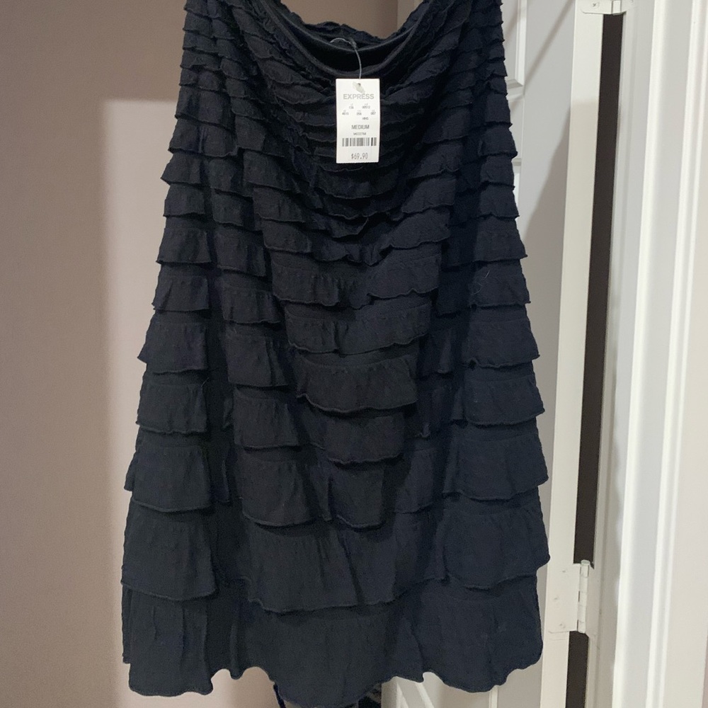 Express black ruffle crop dress! Never worn with tag!